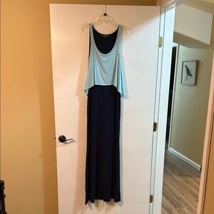 Michael Stars Casual Blue and Black Maxi Sundress